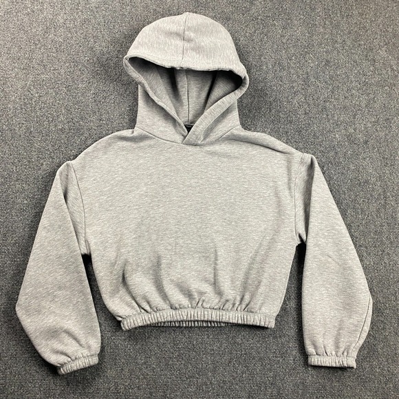 Zara Tops - Zara Hoodie Womens‎ Medium Gray Crop Pullover Casual Adults